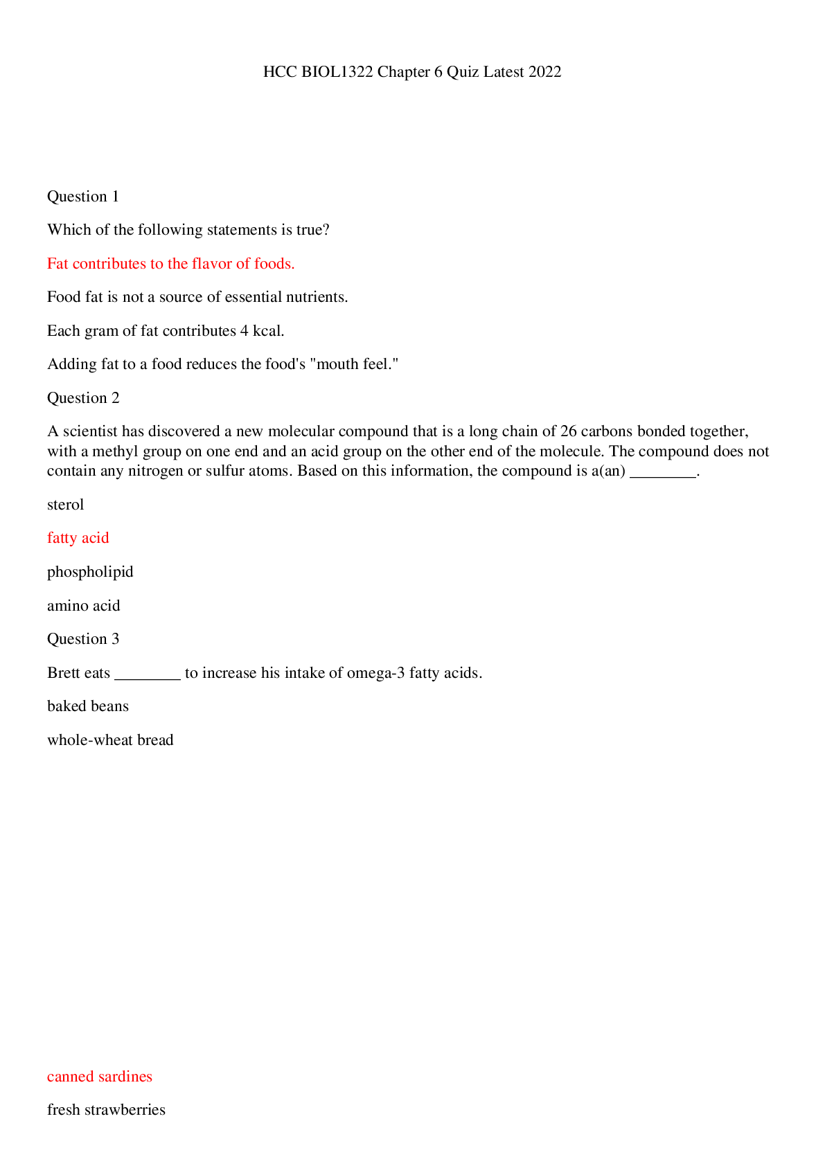 Preview image for HCC BIOL1322 Chapter 6 Quiz Updated